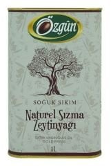 Özgün Naturel Sızma Soğuk Sıkım Zeytinyağı 1 Lt Teneke