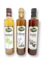 Doğal Fermentasyon 3lü Sirke Paketi (enginar-zeytin-dört hırsız) 500 Ml