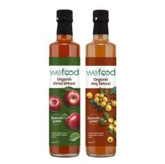 Wefood Organik Alıç Sirkesi 500 Ml + Organik Elma Sirkesi 500 Ml