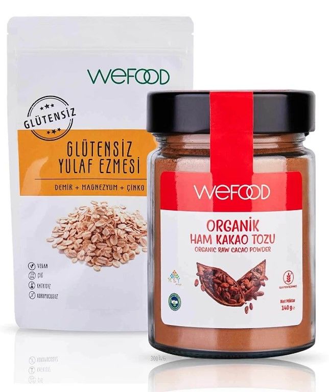 Wefood Glütensiz Yulaf Ezmesi 300 gr + Ham Kakao Tozu 140 gr