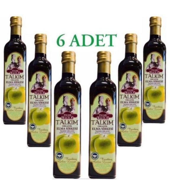 Organik Talkım Elma Sirkesi 500ml 6 Adet