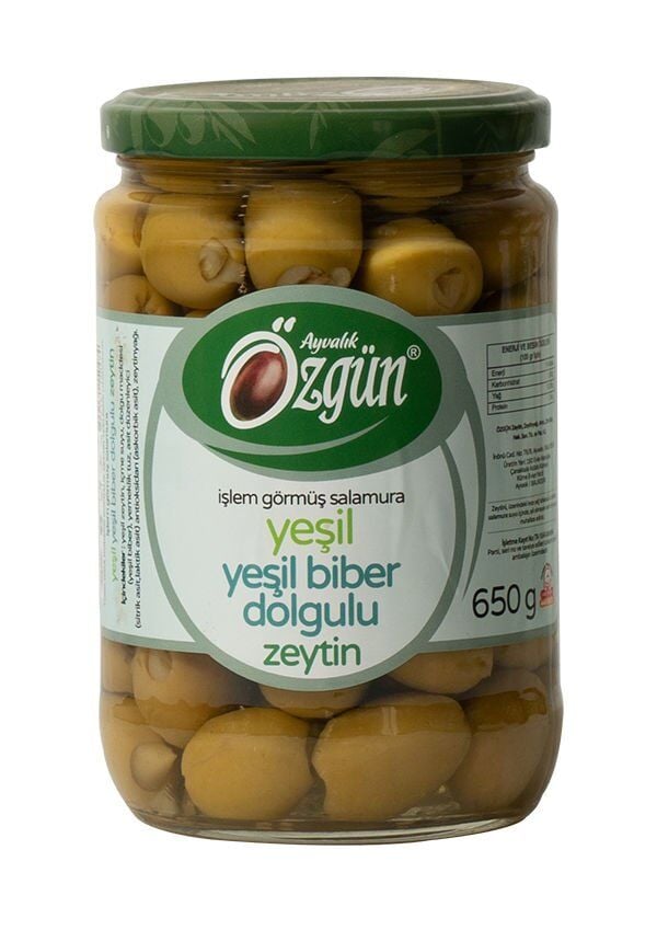 Yeşil Biber Dolgulu Yeşil Zeytin