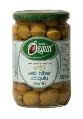 Yeşil Biber Dolgulu Yeşil Zeytin